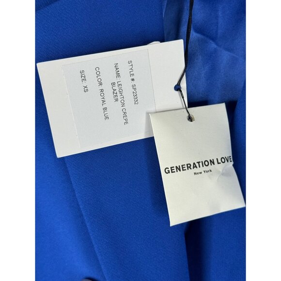 Generation Love Leighton Crepe Blazer Jacket Double Breasted Royal Blue XS NWT - Picture 4 of 4